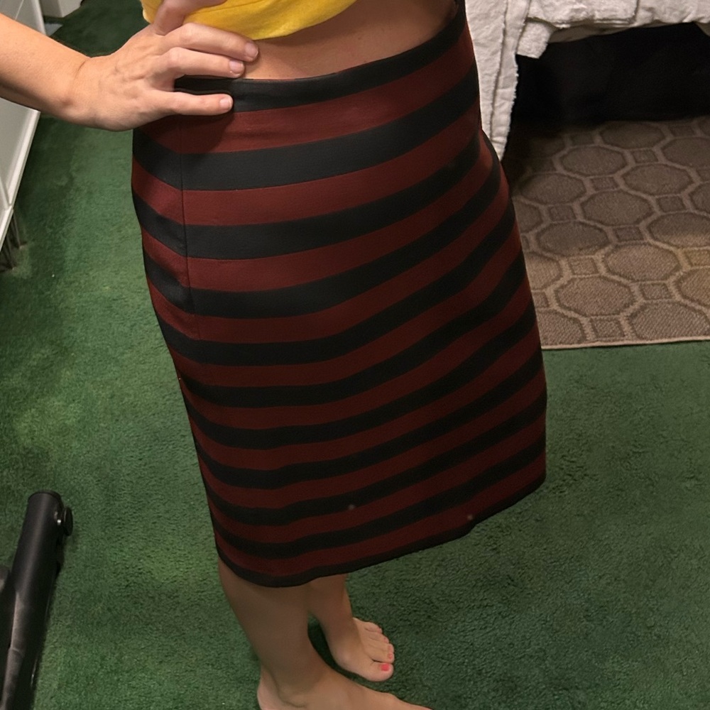 Dorothy Perkins Black and Red Striped Pencil Skirt